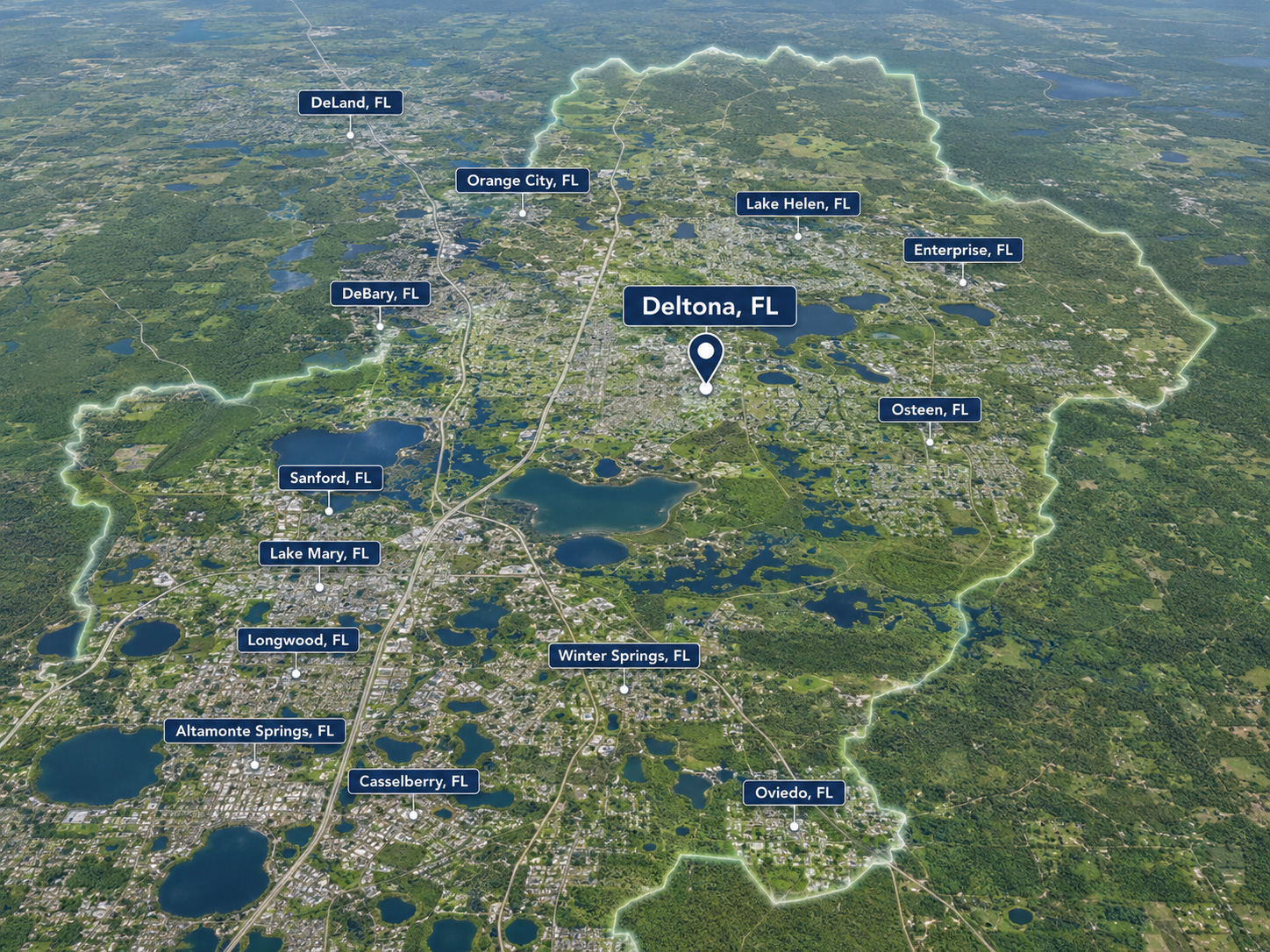 Plumbing service coverage provided by <strong>Four Towns Plumbing</strong> from Deltona, FL