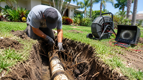 Sewer line repair and root removal by <strong>Four Towns Plumbing</strong> in Deltona, FL